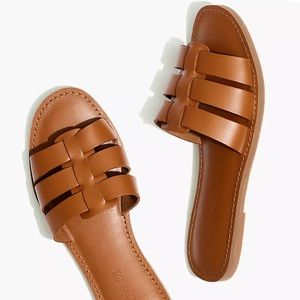 Madewell The Boardwalk Fisherman Slide Sandal in Leather
